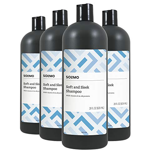 Amazon Brand - Solimo Soft & Sleek Shampoo, 28 Fluid Ounce (Pack of 4)
