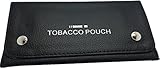 Blague à tabac noire en cuir PU souple entièrement doublée, pochette pour tabac et papier Rizla par HomeElabador.
