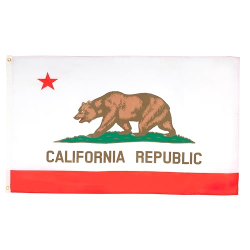 AZ FLAG - California Flag - 2x3 Ft - 100D Polyester Californian Banner with Two Metal Grommets - Fade Resistant - Vivid Colors - 2' x 3' Feet - 90x60 Cm