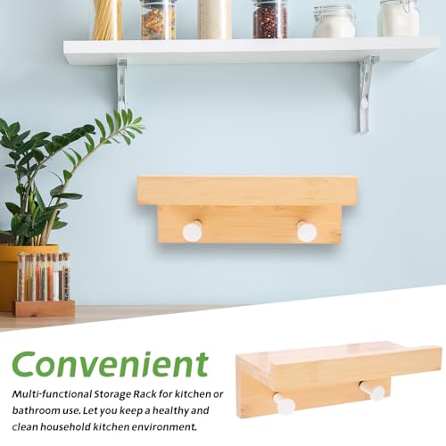 Étagère murale bambou : design flottant premium pour exposition - 6