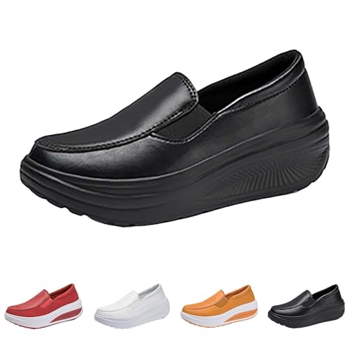 Baskets légères confortables et chaussures femme confort chic en aspect cuir