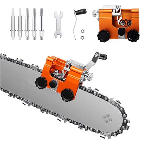 QTG Manual Chain Saw Sharpener,Adjustable Clamp & Precision Guide,Portable Metal Attachment,8-22'...