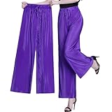 💗 Design : couleur unie, imprimé floral, rayures, pantalon évasé taille haute, pantalon ample élastique confortable, pantalon rétro à jambe large, taille élastique, design de nœud réglable, pantalon léger et fluide, style tendance, pantalon large avec poches.