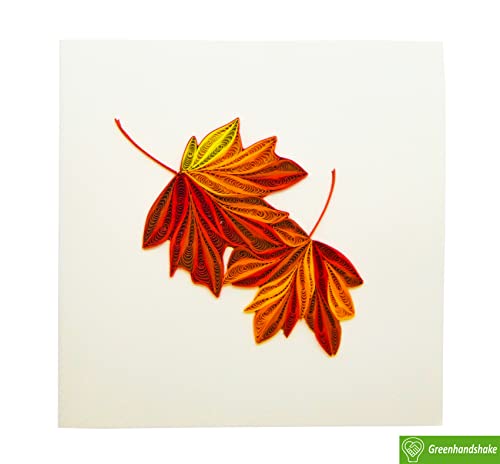 Greenhandshake Autumn Maple Leaf Quilling Greeting Card - Unique Dedicated Handmade/Heartmade Art. Design Greeting Card For All Occasion #TOP6