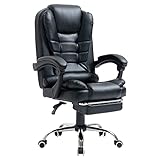 AMERROBIL Massage Office Chair Executive Chair with Footrest, PU Leather High Back Swivel Rocking...