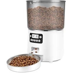 Dispensador De Comida Para Perros Hecho En Casa Anykuu 4L Comedero Automático para Gatos Dispensador de Comida para Perros comedero Gato automatico con Temporizador 1-4 Comidas al Día/1-9 Porciones por Comida para Mascotas Pequeñas y Medianas