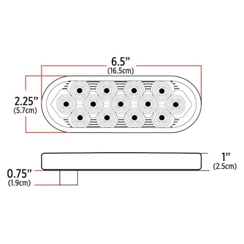 Luz LED Ovalada Roja para Camión 6 pulg miniatura 3