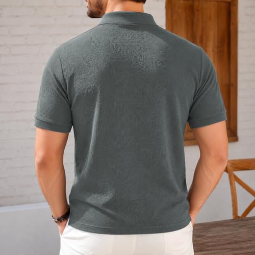 Image of TAGDOMen's Polo T Shirt | Half Sleeve | Textured & Collar Polo T-Shirt for Men (2053)