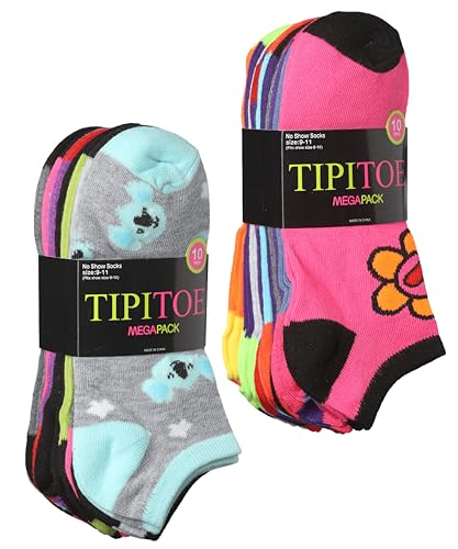 Image of Tipi Toe Women's 20 Pack Colorful Low Cut Socks - Lightweight, Breathable Design for All-Day Comfort Sizes 9-11 /10-13