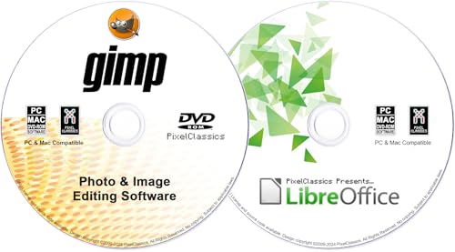 Image of Office Suite LibreOffice 2026 + GIMP Photo Editor 2026 on CD DVD Disc | Compatible with Microsoft Office Word Excel & PowerPoint | One Time Purchase, Lifetime License & Free Updates | Windows PC & Mac