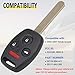 Vurkcy Keyless Entry Remote Control Uncut Car Ignition Key Fob Compatible with Honda Accord 2003-2007, Replacement for OUCG8D-380H-A, 4 Button