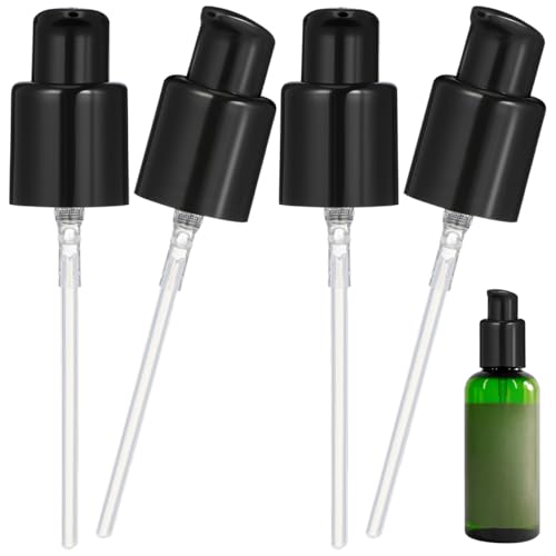 Housoutil 4 Stück Pack Ersatz Pumpenköpfe für Lotion und Parfüm Tragbar Langlebig Kompatibel mit 20mm Flaschen Schwarz für Kosmetik und Haushalt