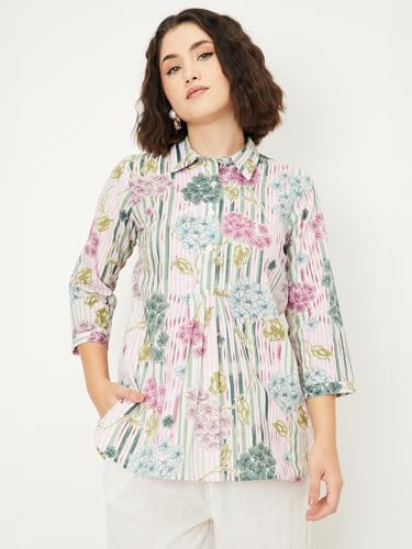 Image of Max Women's Cotton Blend Printed Regular Kurta