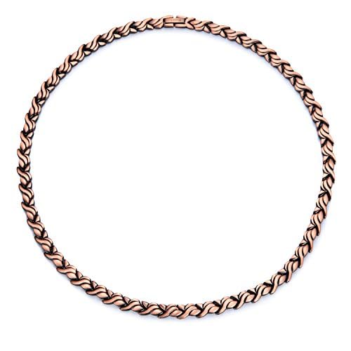 RainSo Elegante Magnetkette aus Massivem Kupfer mit Geschenkbox - Zeitloser Antioxidativer Schmuck, Handgefertigtes Komfortdesign