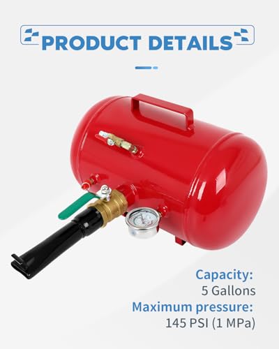 Image of ECCPP Air Tire Bead Seater 5 Gallon 145PSI Blaster Tool for Car Truck ATV Tank Red