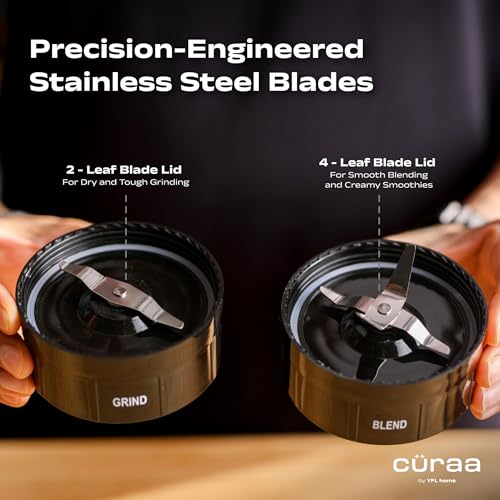 Image of CURAA BlendLab by Chef Sanjyot Keer | Blender Mixer Grinder for Kitchen with Stainless Steel Jar | Dry & Wet Grinding | 100% Copper Motor | Smoothies, Masala, Chutney | 2 Year Warranty (Red)