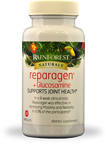 Rainforest Nutritionals Inc. Reparagen Plus Glucosamine (60 Capsules) Clinically Proven Fast Acting All Natural Joint Health Supplement Better Than Glucosamine Alone #TOP17