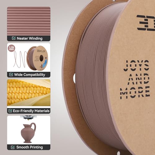 Image of 3DHoJor Matte PLA Filament 1.75mm, Upgrade 1kg*2 Bundle Cardboard Spool PLA Filament 1.75 PLA 3D Printing Filament, Print with Most 3D Printers Using 3D Filament-Brown