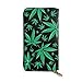 Produktbild JHGFG Green Leaves Echtes Leder Geldbörse Lange Damen Geldbörse Handtasche Multi Kartenhalter Organizer Für Frauen Personalisiert