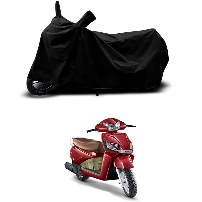 Image of 100% Scratchproof /UV-Rays /Heat Protection /Birds Dropping /Water Resistant /Dust Proof /Waterproof /Full Bike Scooty Two Wheeler Body Cover Compatible for Gusto VX All Varients[Black]
