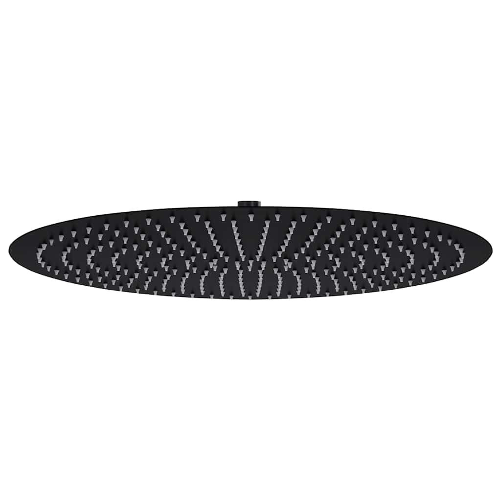 Ducha de lluvia de acero inoxidable, 50 cm, redonda, color negro, 288 boquillas antical, ducha de lluvia con articulación giratoria, amplia distribución del agua para ducha, baño y cabina