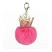 xjS Porte-Clés Mignon Paillettes Couronne Pompon Porte-clés à la Main Puffy Boule Sac Pendentifs Porte-clés Décoration Bijoux Charms Porte-clés Enfants Jouets Cadeaux Unique (Color : Color 3)