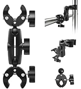 Double Mount Clamp for Action Camera, Phone,Umbrella, Photo Studio Light Stand, Motorcycle,Wheelc...