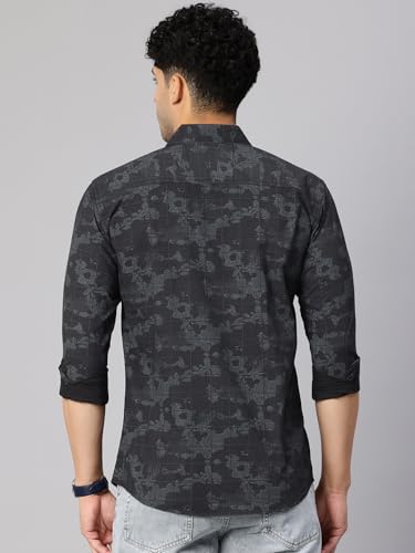 Image of Majestic Man Stylish Geomatric Print Casual Shirt - Pure Cotton| Full Sleeve | Trendy & Comfortable