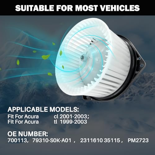 Image of 700113 AC Heater Blower Motor Fan Assembly Fit for Acura cl 2001-2003, tl 1999-2003 79310S0KA01