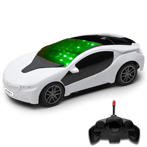 Gooyo 6328-4 Battery Operated 3D Lights Famous Remote Control High Speed Racing Car Toy for Kids, |White Color| Power Source: 3xAA Battery in Car & 2xAA Battery in Remote Controller (Not Included) Gooyo 6328-4 Battery Operated 3D Lights Famous Remote Control High Speed Racing Car Toy for Kids, |White Color| Power Source: 3xAA Battery in Car & 2xAA Battery in Remote Controller (Not Included)