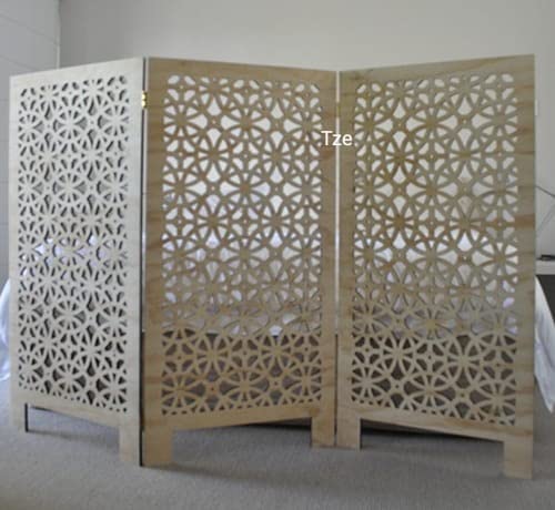 The Sara Enterprises Wooden Partition 3 Panel Color Brown Screen Divider for Home & Office Wooden Pat Gate-image-16