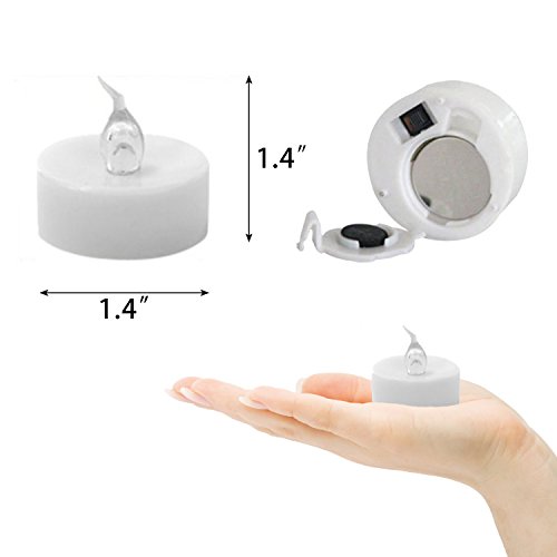 Youngerbaby 1.4 Inch Led Tea Lights with Timer Flickering Amber Light Small Flameless Candles Battery Operated -6 Hrs on 18 Hrs Off in 24 Hours Cycle for Wedding, Party,Home Decorations - Auto Timer