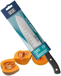Taylors Eye Witness Forte Range 17cm Santoku Knife, Made in England, High Carbon Stainless Steel Razor Sharp, Full Tang Blade. Sturdy and Durable, Ergonomic, Hand Finished, Triple Brass Rivet Handle