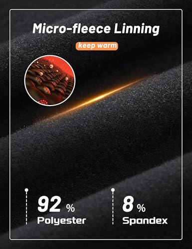 Cavva Men's Black Thermal Long Sleeve Shirt Mock Turtleneck Undershirt Fleece Lined Base Layer Winter Top Workout Sport M