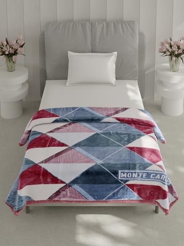 Image of Monte Carlo Single Bed Heavy Winter Blanket Lavish Plus 2 Ply Box Pack 900 GSM | 3.2 KG (220x160 CM), Multi