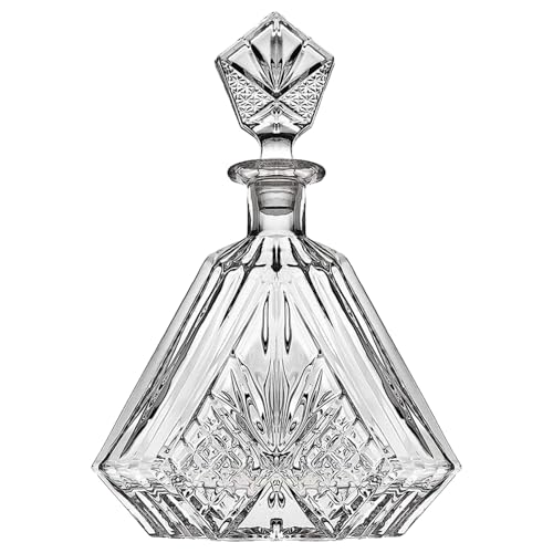 Wine Decanter, Elegant Redwine Carafe Decanter, Crystal Glass Hand-Held Aerator, Triangular Wine Accessories for White and Red Wine, 650ml