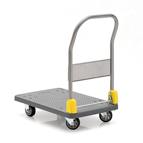 Image of Equal 200kg Portable Foldable Platform Trolley - Heavy-Duty PP Frame - 360 Degree Rotating High-Density PU Wheels - 1-Year Warranty - Home, Warehouse and Industrial Use (72cm x 48cm)