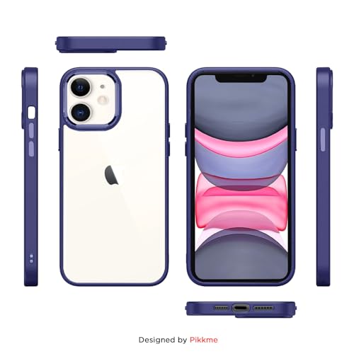 Image of Pikkme iPhone 11 Back Cover | Support Mag-Safe Wireless Magnetic Charging | Hybrid Crystal Clear Transparent Case for iPhone 11 [TPU + Polycarbonate] (Purple)