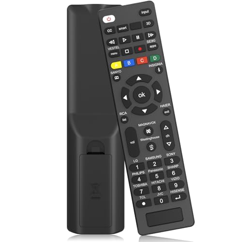 Universal TV Remote Control for Samsung LG Sony Philips Sharp Panasonic Smart TV TCL HAIER Toshiba Hitachi VIZIO TV remote universal with Netflix 3D APPS Buttons (Black)