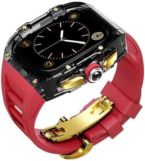 Kit de modification Apple Watch 45mm avec étui polycarbonate et bracelet sport luxe
