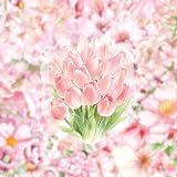 50Pcs Clear Watercolor Flower Stickers Waterproof Vinyl Aesthetic Decals for Water Bottles Laptops Skateboards Luggage Helmets Bikes and Phones Teens Adults and Floral Fans