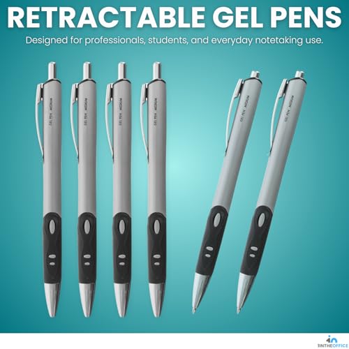 Set de 12 bolígrafos gel retractiles negro 0.7mm miniatura 2