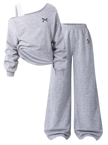 Hauts avec nœud et pulls pour filles ensemble de vêtements d'automne 8-12 ans