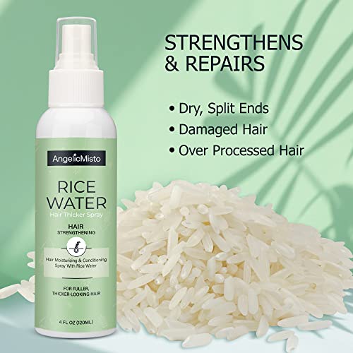 Rice Water For Hair Growth, Leave In Rice Water Hair Care Products For Women & Men, Biotin Infused Fermented Rice Water Spray. Rice Water Hair Mist For Dry, Frizzy, Weak, Damaged Hair - Strengthen, Moisturize & Thicken Hair Naturally - 4Oz #TOP1