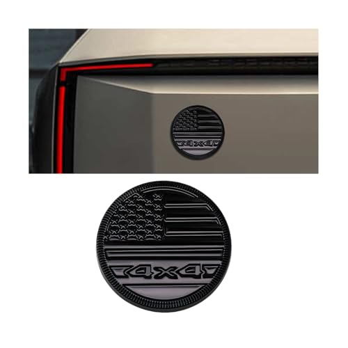 Image of American Flag Badge Car Emblems, 4 x 4 3D Metal Automotive Badge Decals, Round Car Emblem Stickers, Vehicle Exterior Decorative Accessories, Universal for RV, SUV, Truck (Black)