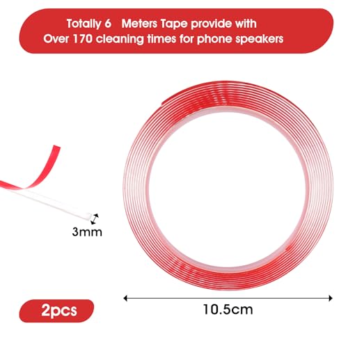 2 Pack Phone Speaker Cleaning Kit, Cleaner Tape for Phone Speaker Receiver, Adhesive Cleaning Stickers Dust Remover for Mobile Phone Hole Dust Removal for Samsung LG Android