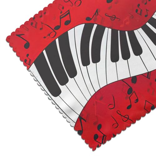 Set de table notes de musique en polyester lavable 30x45 cm lot de 6