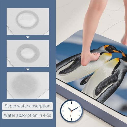 Tapis de bain antidérapant Pingouins anti-humidité 60x40 cm