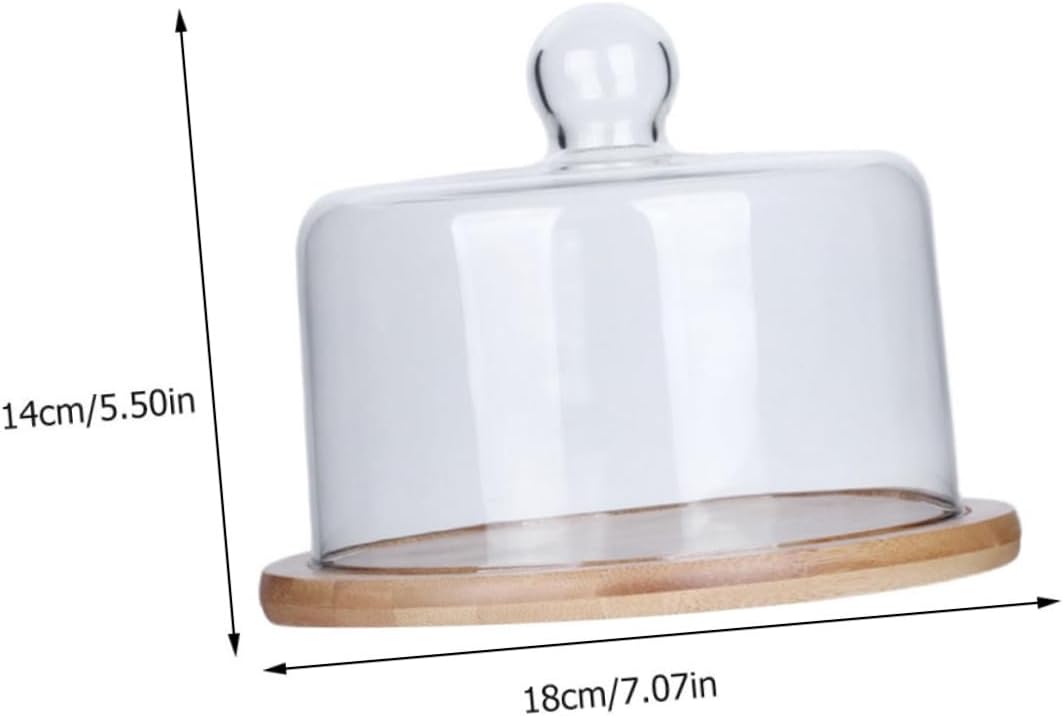 Glass Food Cover with Tray Large Cake Dome Protective Display for Dessert Bread Pastry Household Use