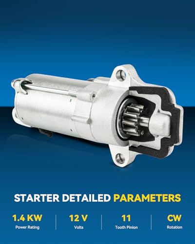 Image of PHILTOP Starter Replacement for Ford,2012-2013 Edge 2.0L to 06 /05 /2012,2005-2008 Escape 2.3L,2009-2012 Escape 2.5L,2012-2013 Explorer 2.0L to 07 /09 /2012, 11-Tooth 1.4 KW OE# 6674N,3S4T11000AB